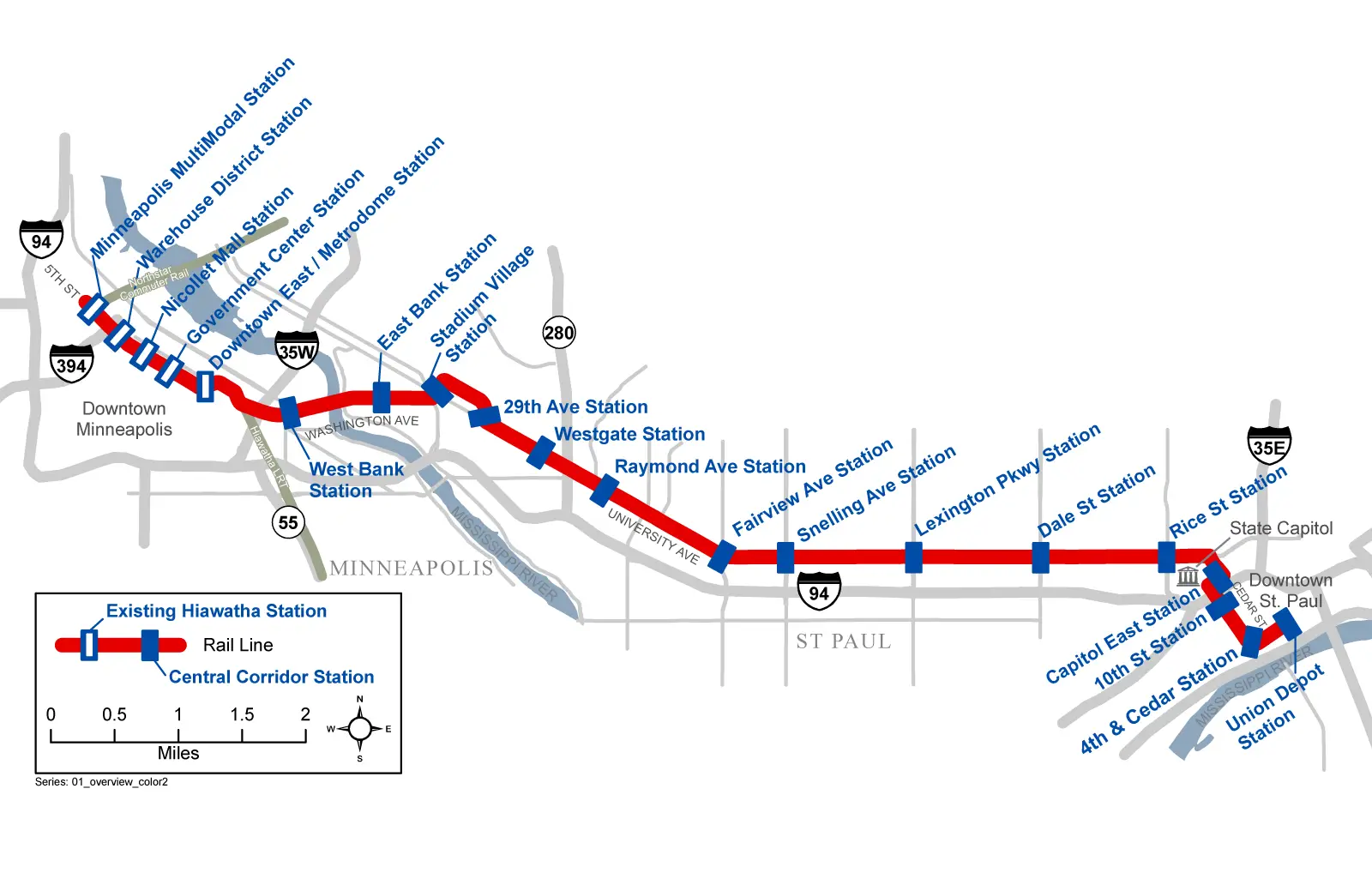 Minneapolis Metro Map (light Rail)