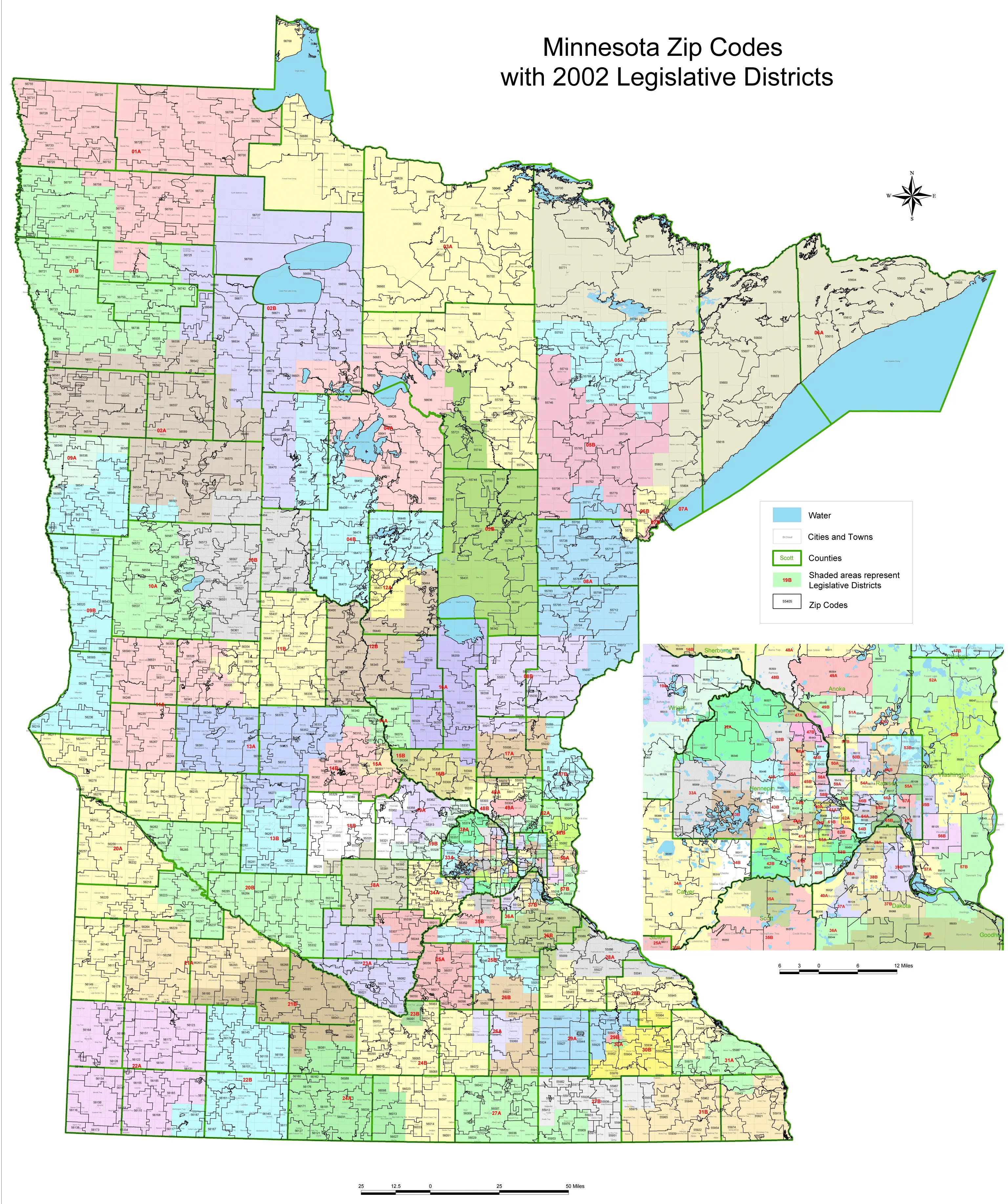 Minneapolis Area Zip Code Map