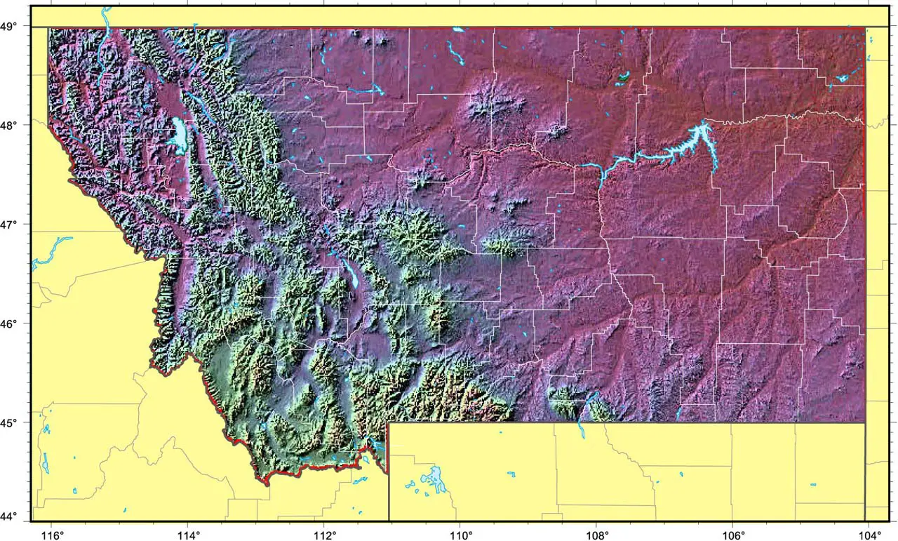 Montana Relief Map