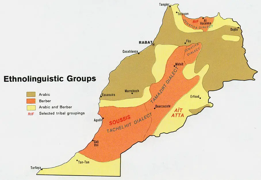Morocco Etnolinguistico Map 1973