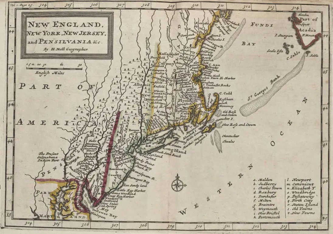 New England Historical Map