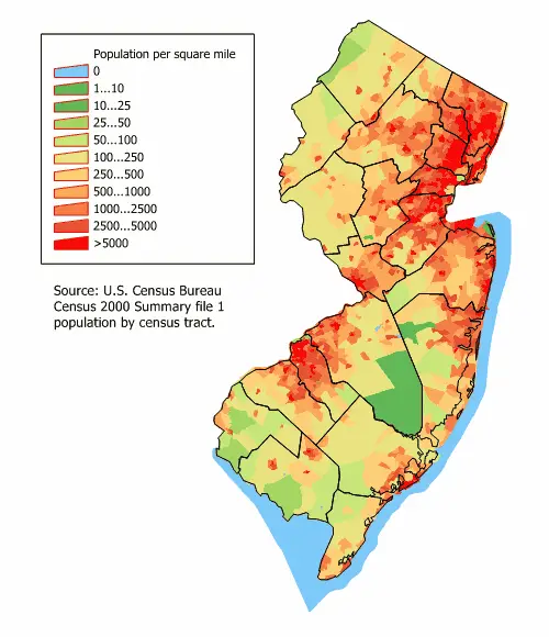 New Jersey Population Map