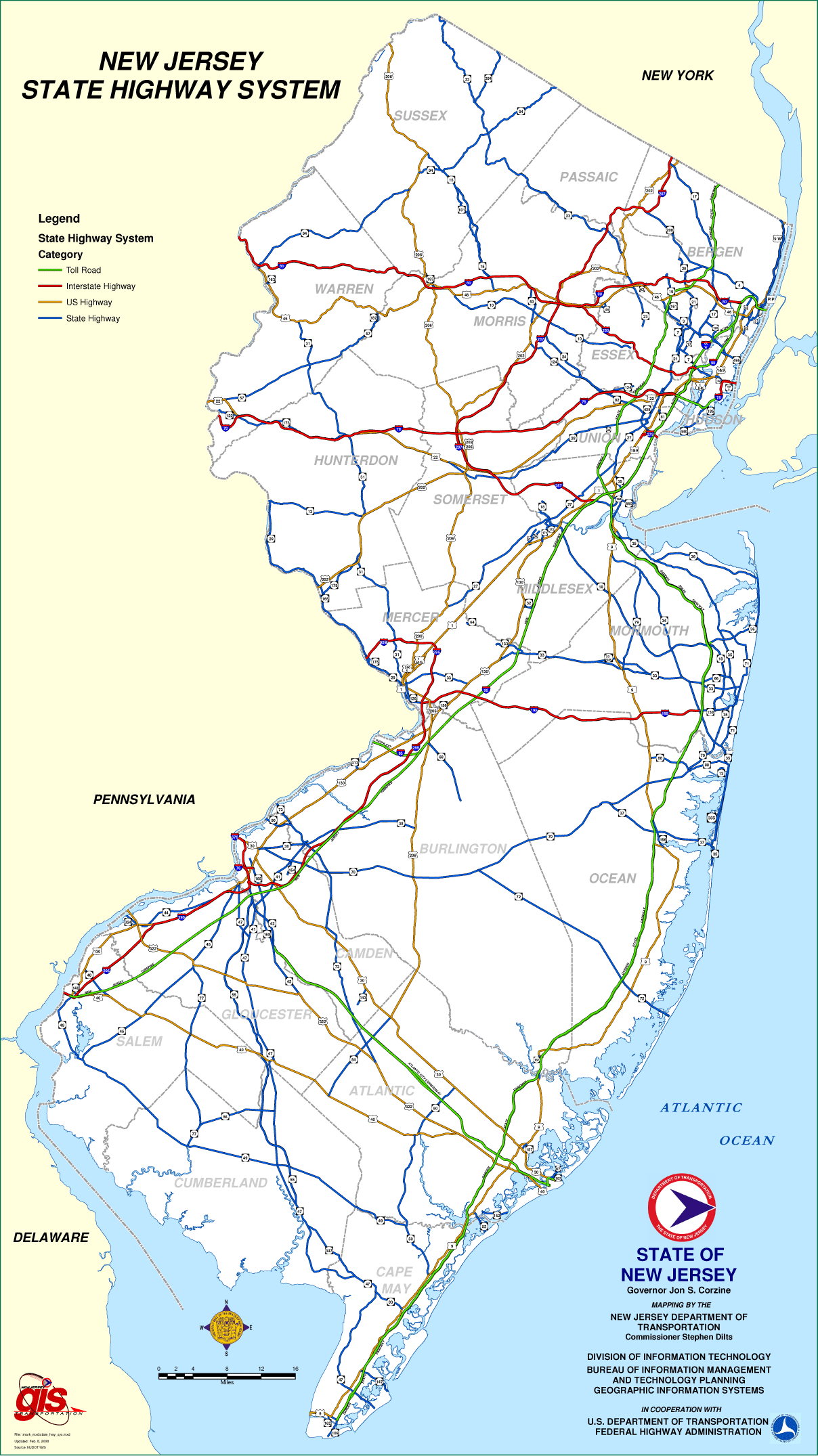 New Jersey Highway Map