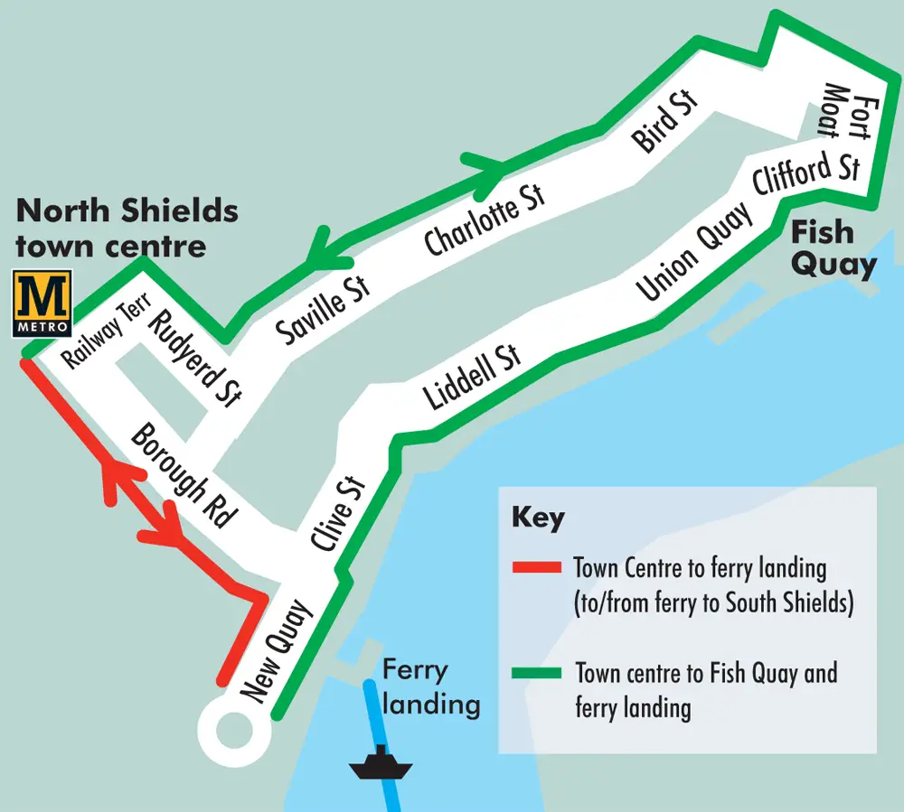 Newcastle Ferry Link Map
