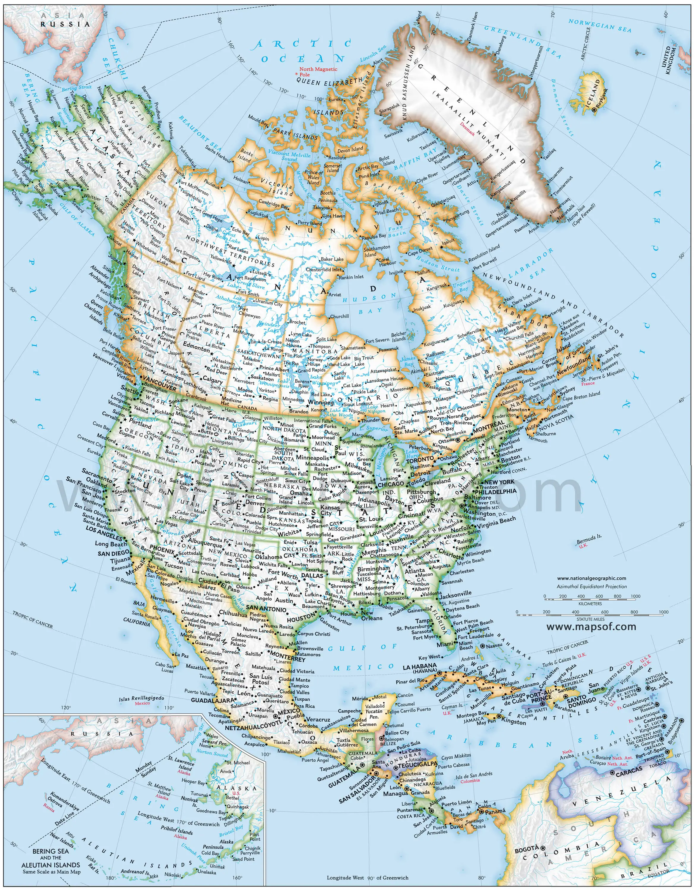 North America Political Map 1