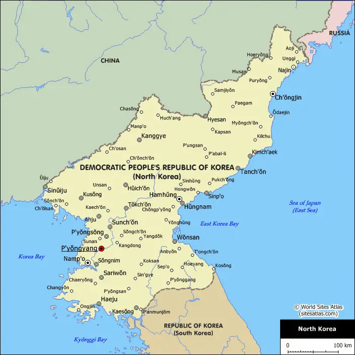 North Korea Cities Map