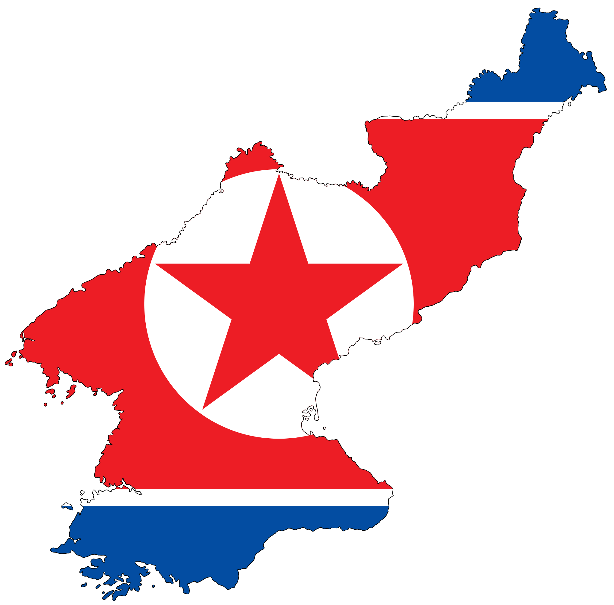 North Korea Flag Map