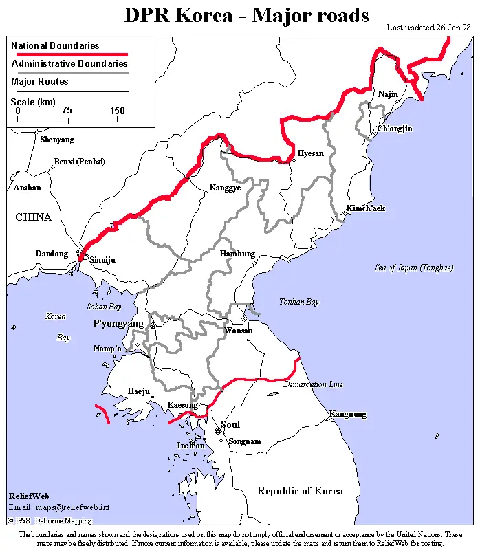 North Korea Major Roads