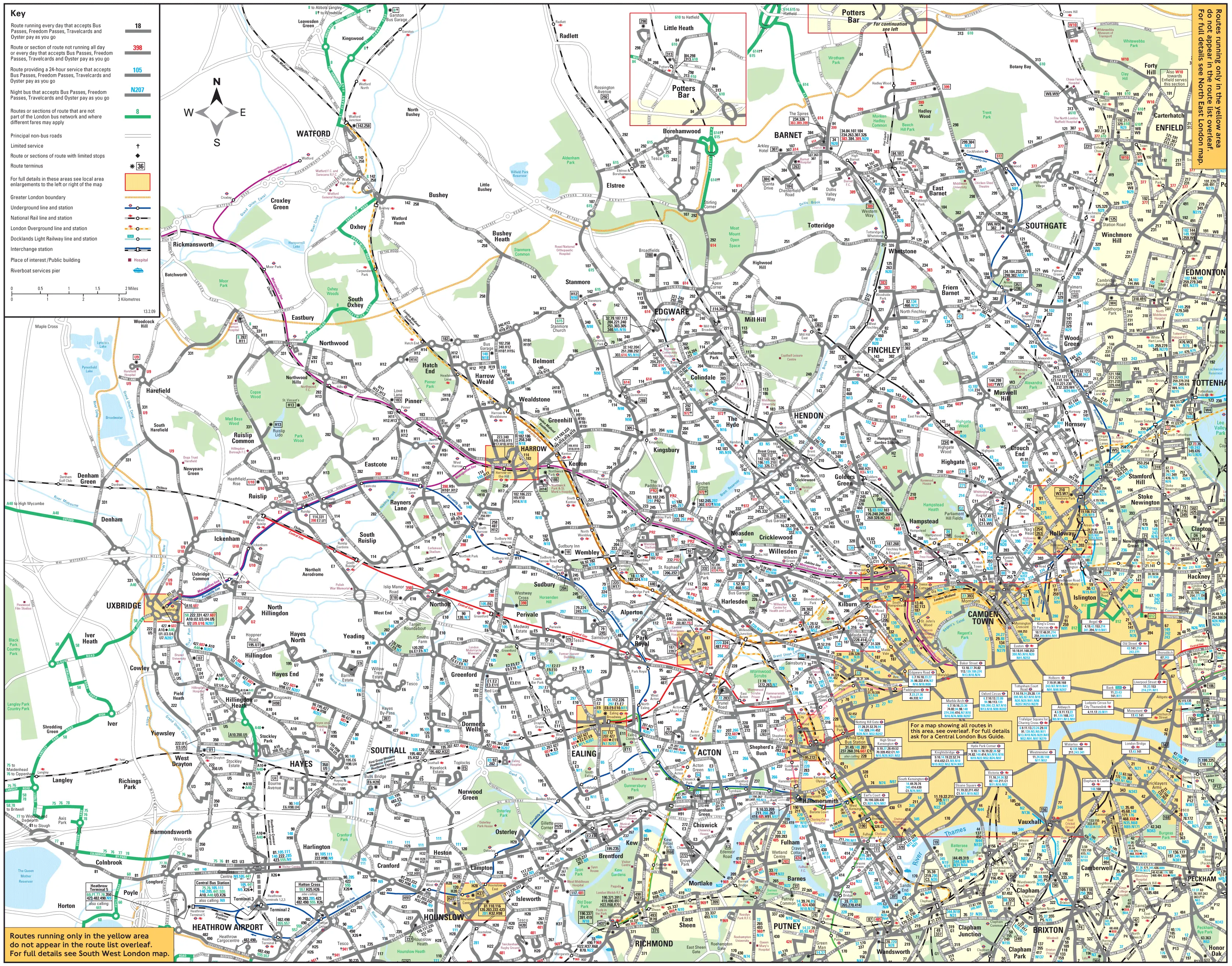 North West London Bus Map