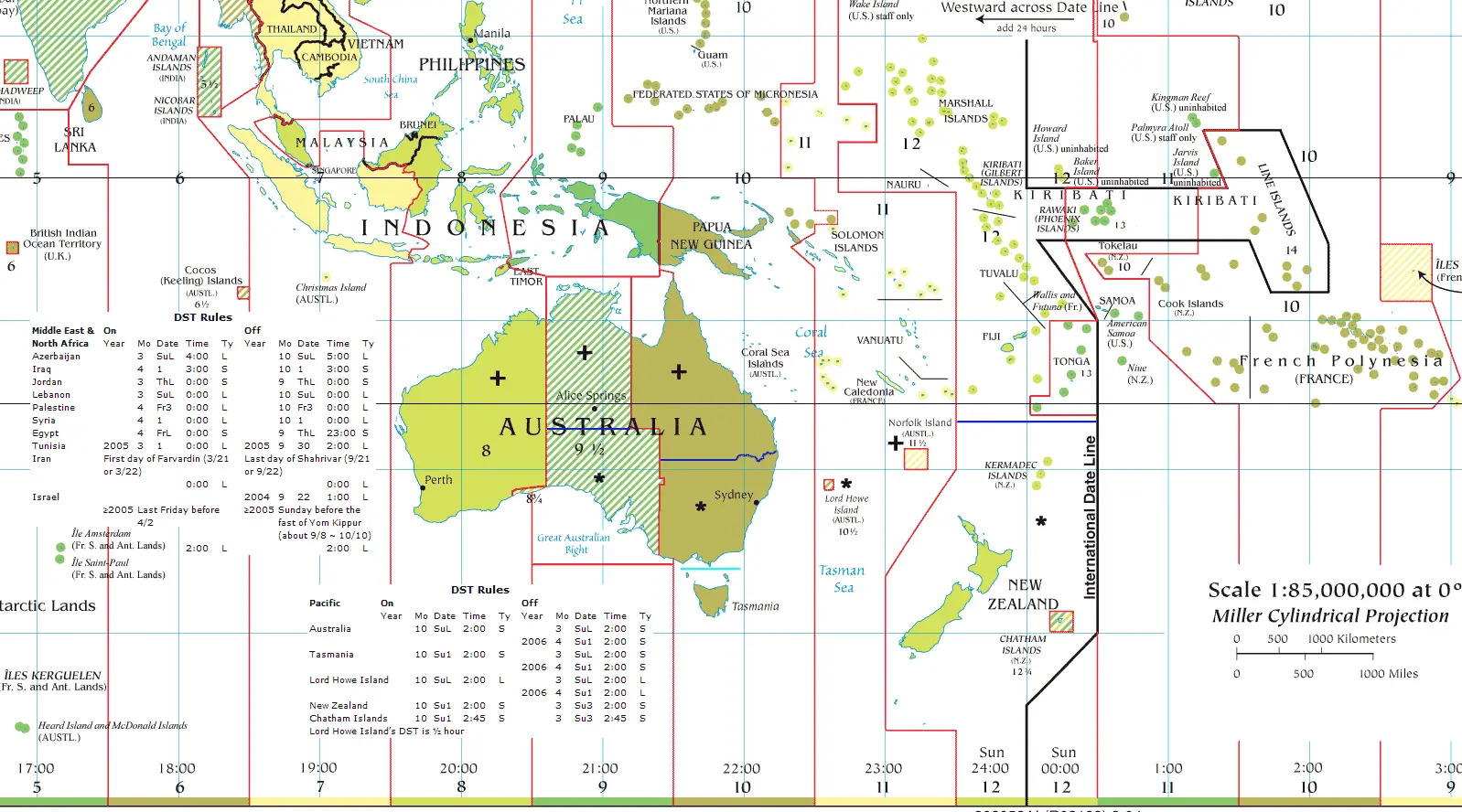 Oceania Time Zones