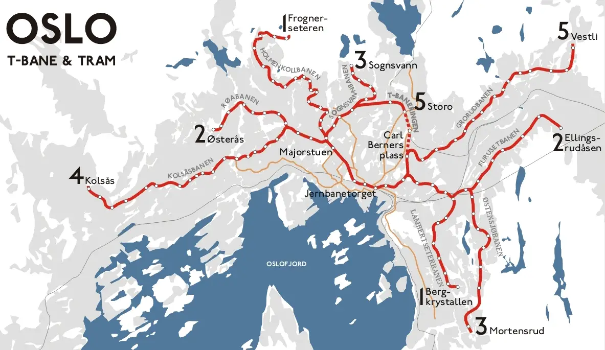 Oslo Metro System Map