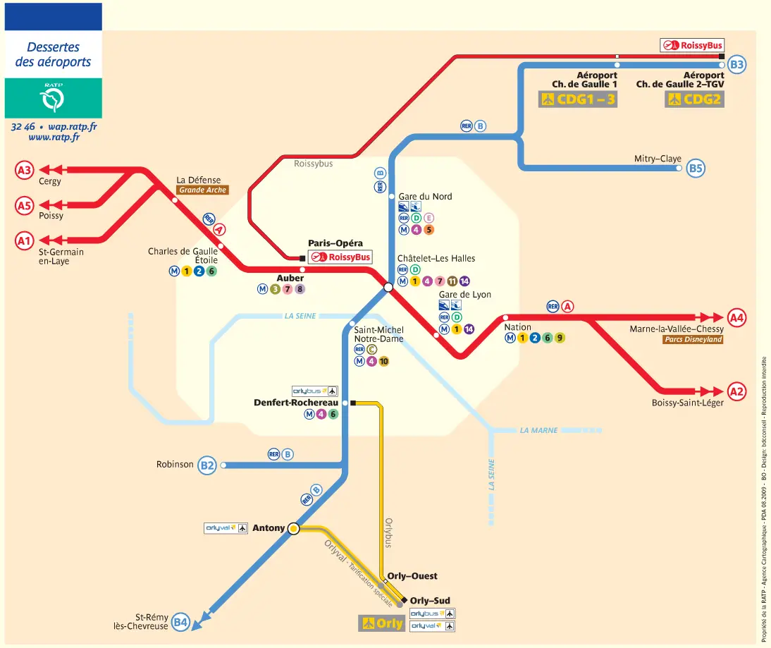 Paris Airport Transportation Map