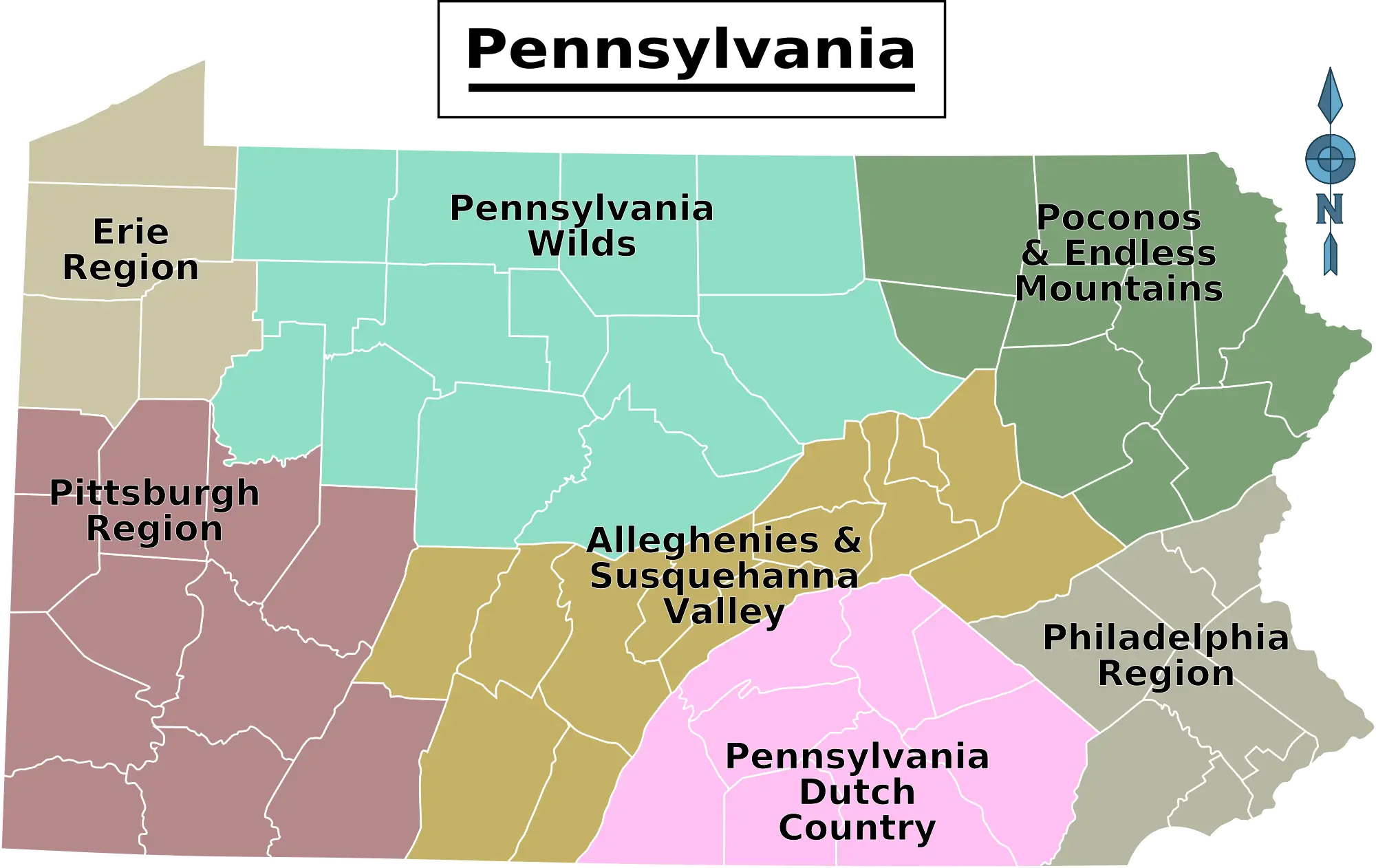 Pennsylvania Regions Map