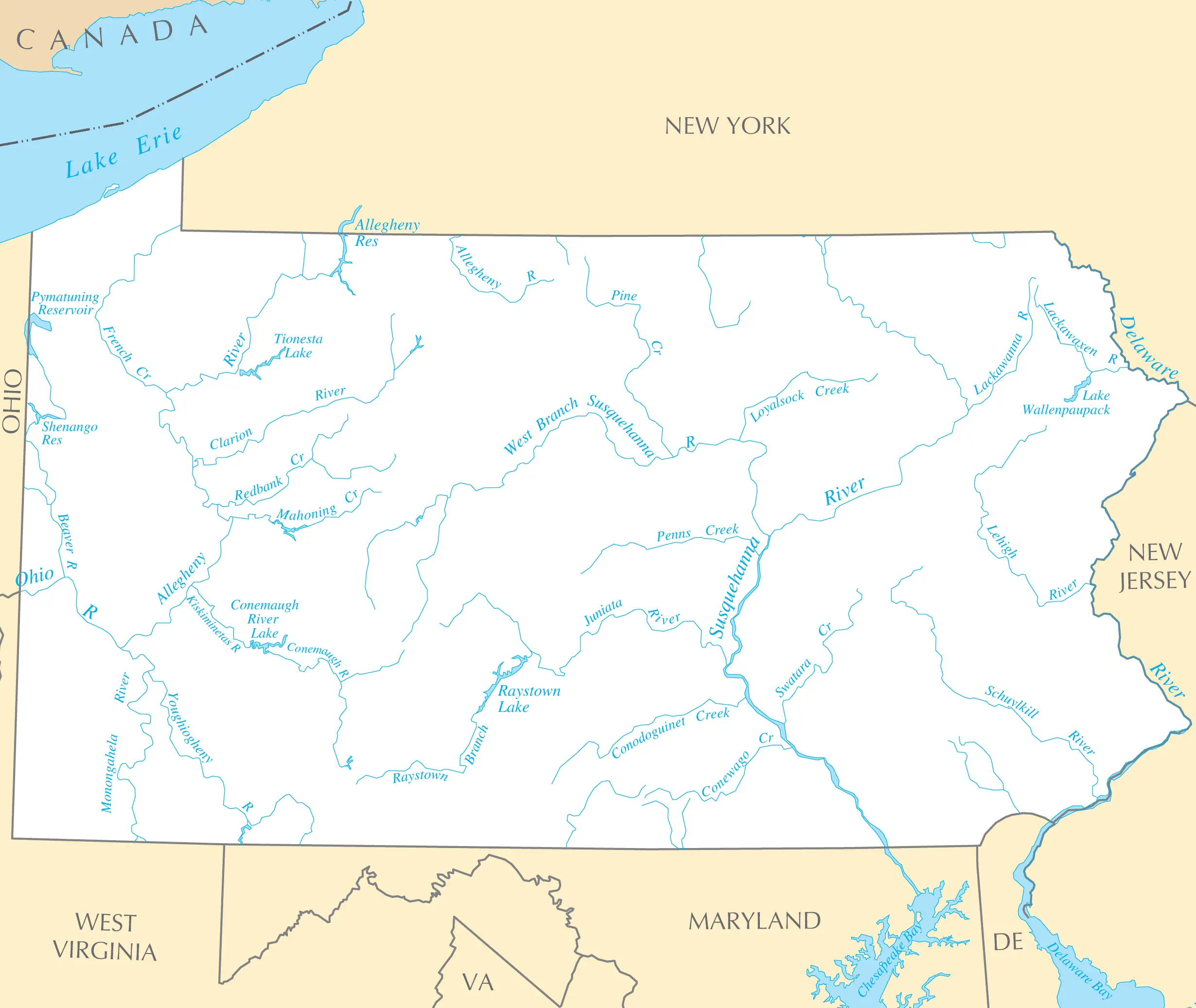 Pennsylvania Rivers And Lakes