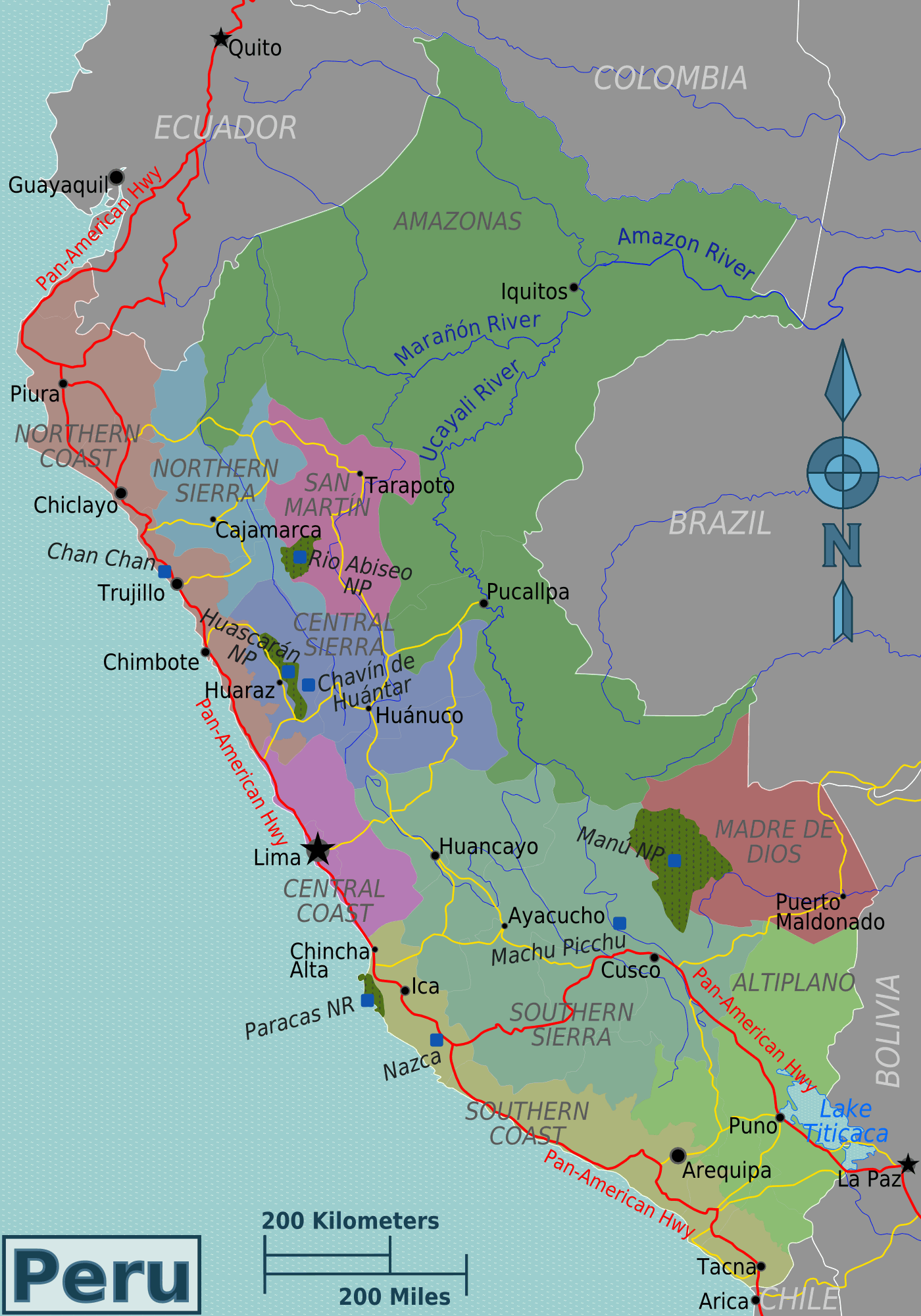 Peru Regions Map