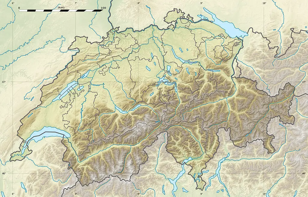 Physical Map Of Switzerland