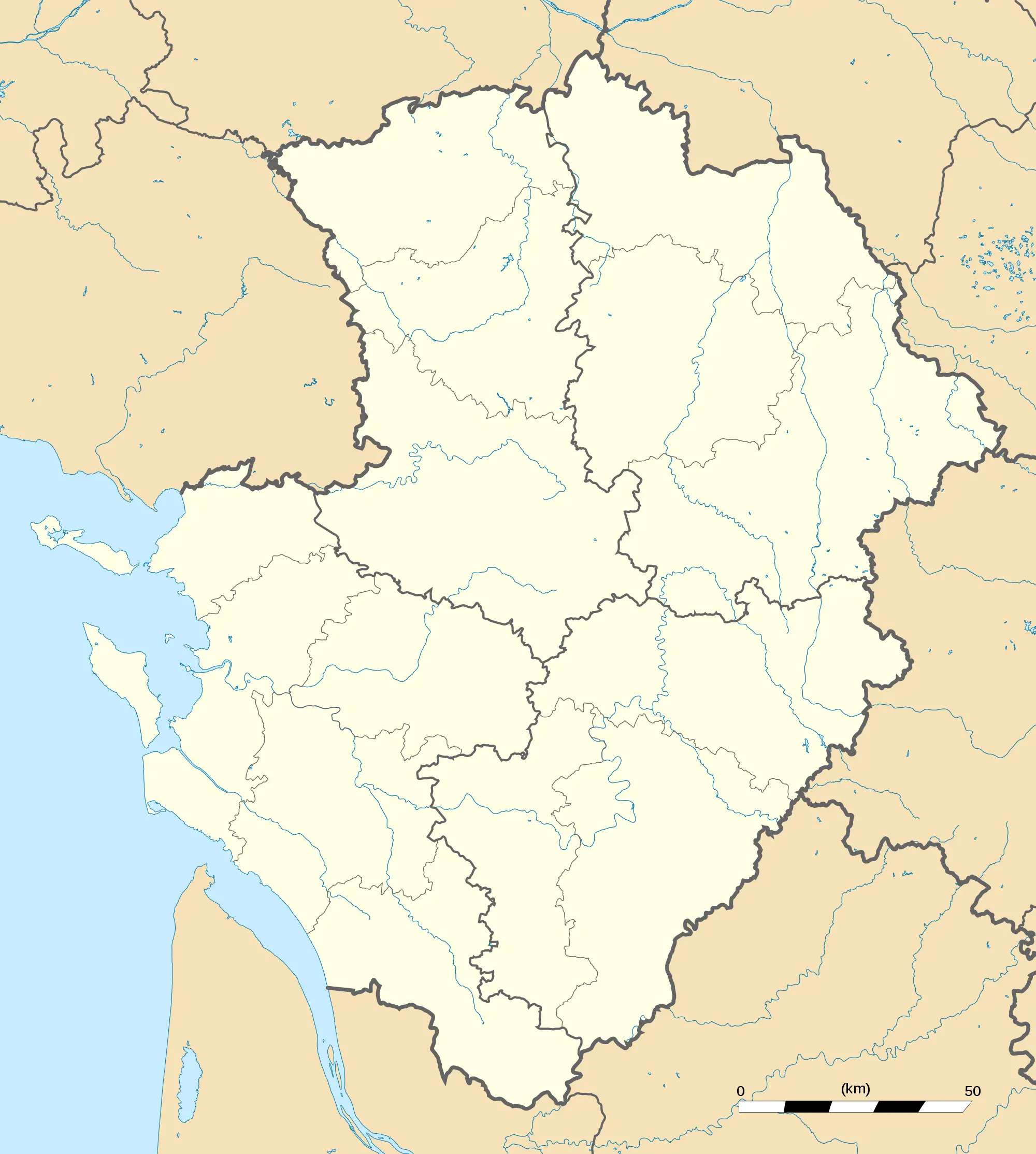 Poitou Charentes Region Location Map