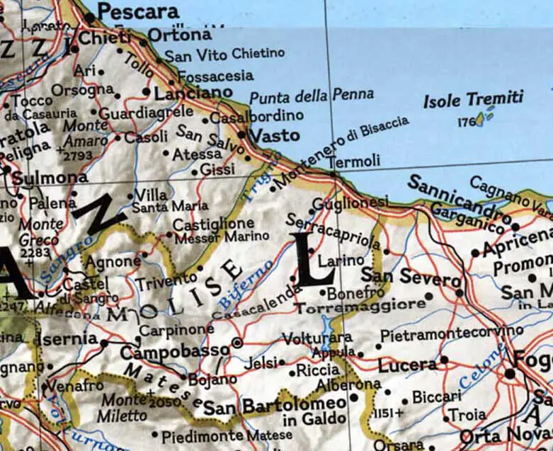 Molise Mappa Cartina Della Citta Mappa Cartina Italia Geografica ...