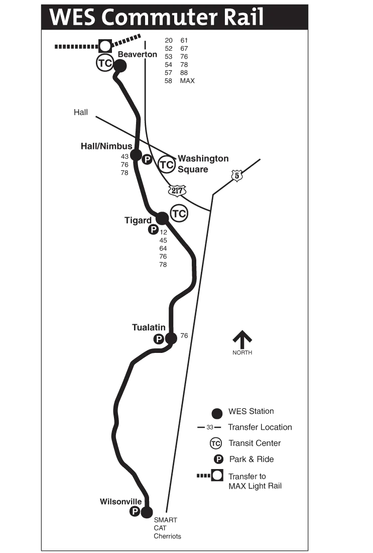 Portland Commuter Rail Map