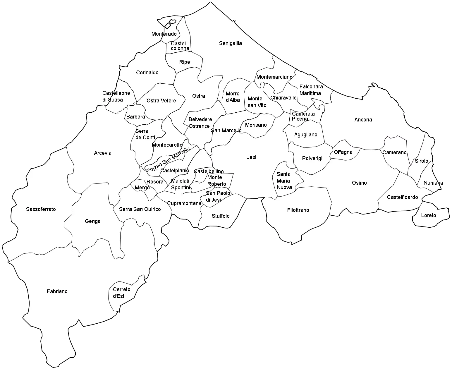 Provinces Map of Ancona