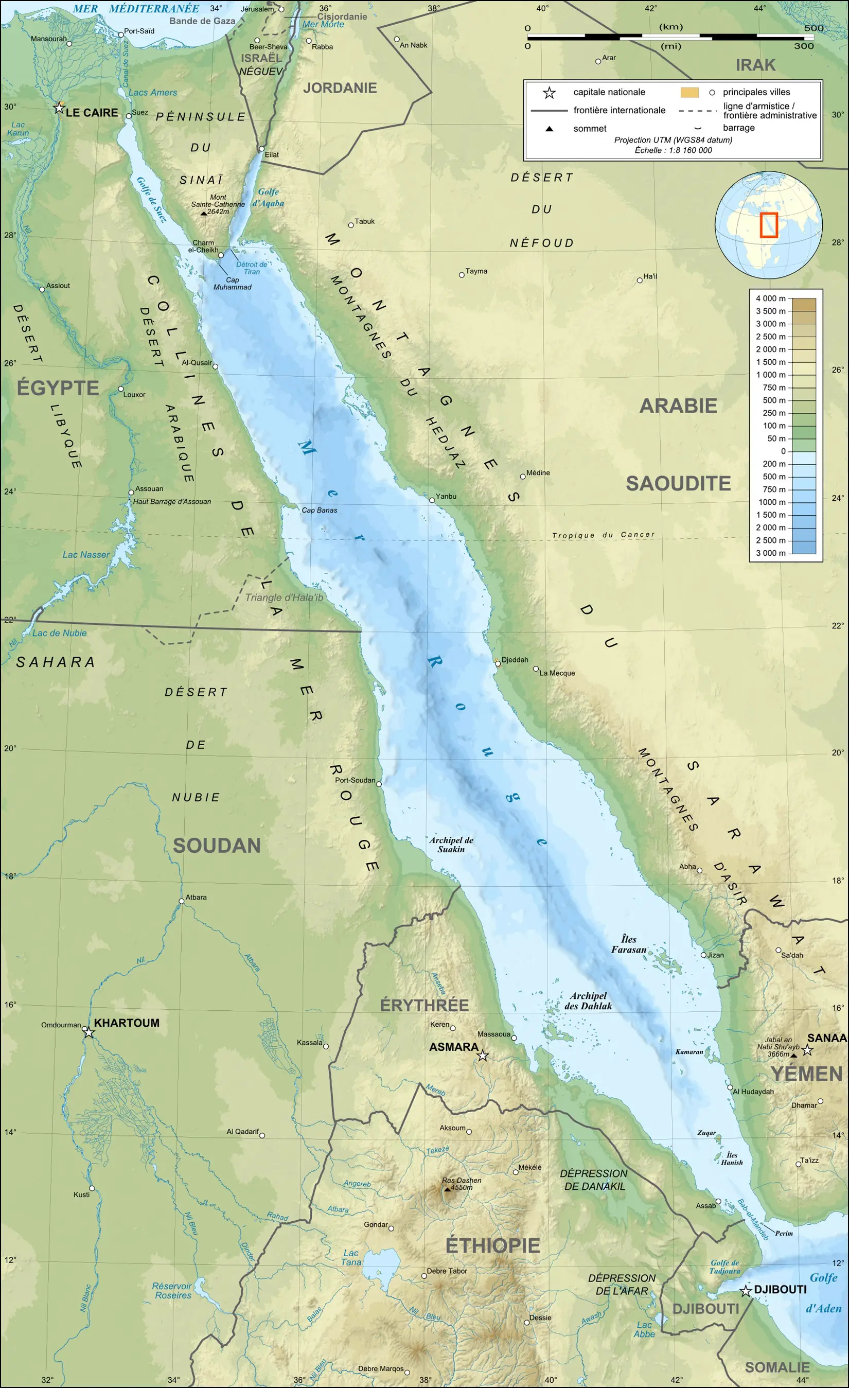 Red Sea Topographic Map Fr