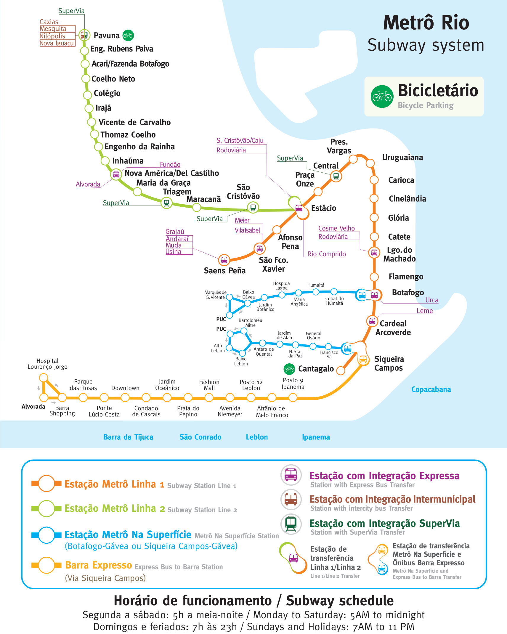 Rio De Janeiro Metro Map subway MapSof
