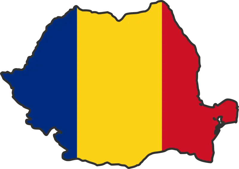 Romania Flag Map