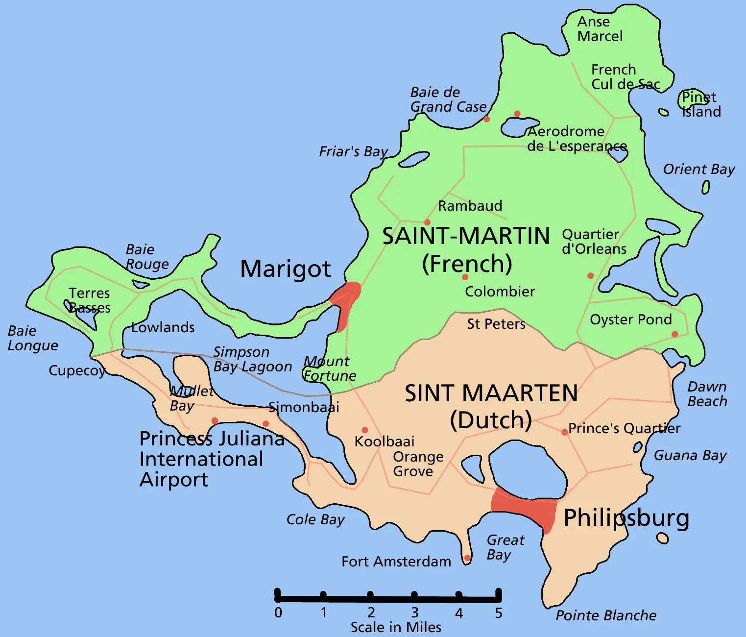 Saint Martin Island Map