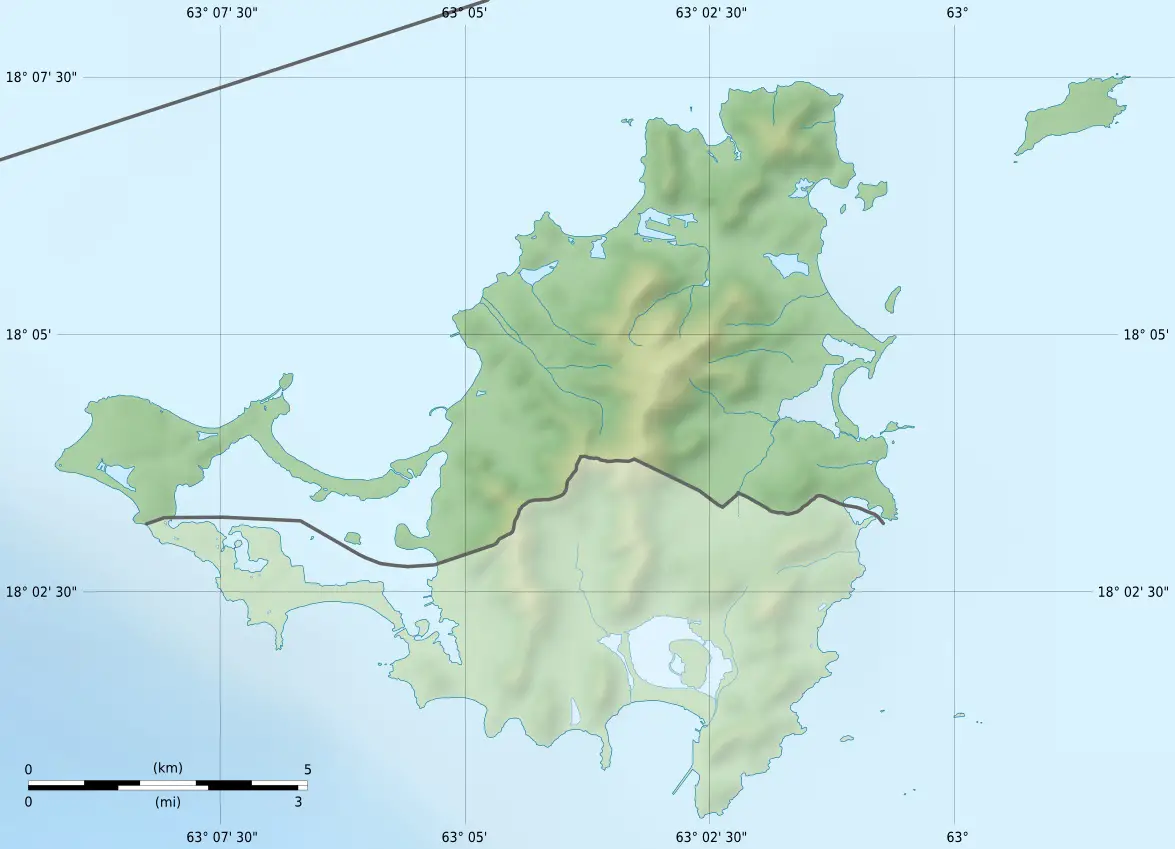 Saint Martin Collectivity Relief Location Map