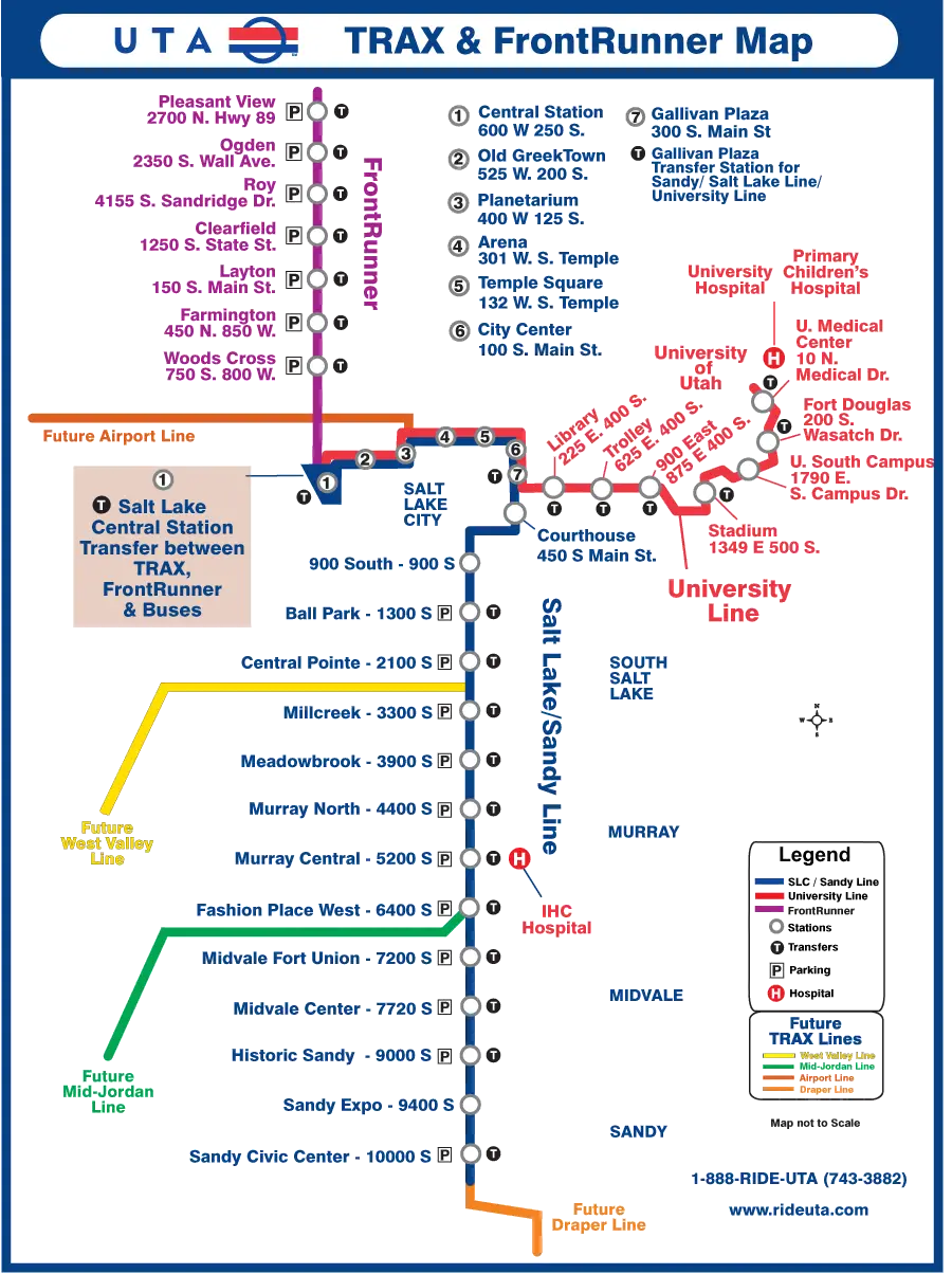 Salt Lake Metro System Map (subway)