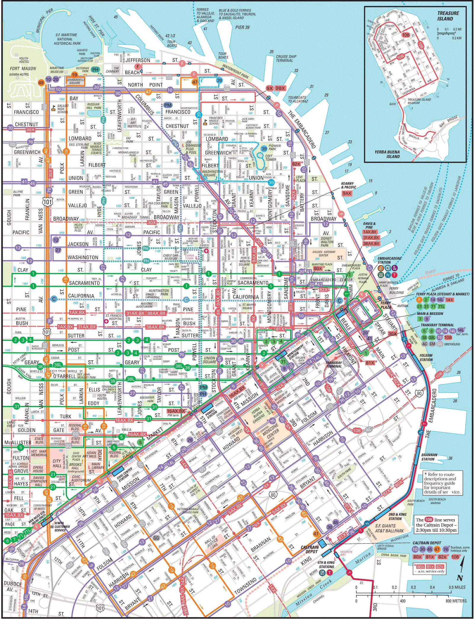 San Francisco Downtown Transport Map