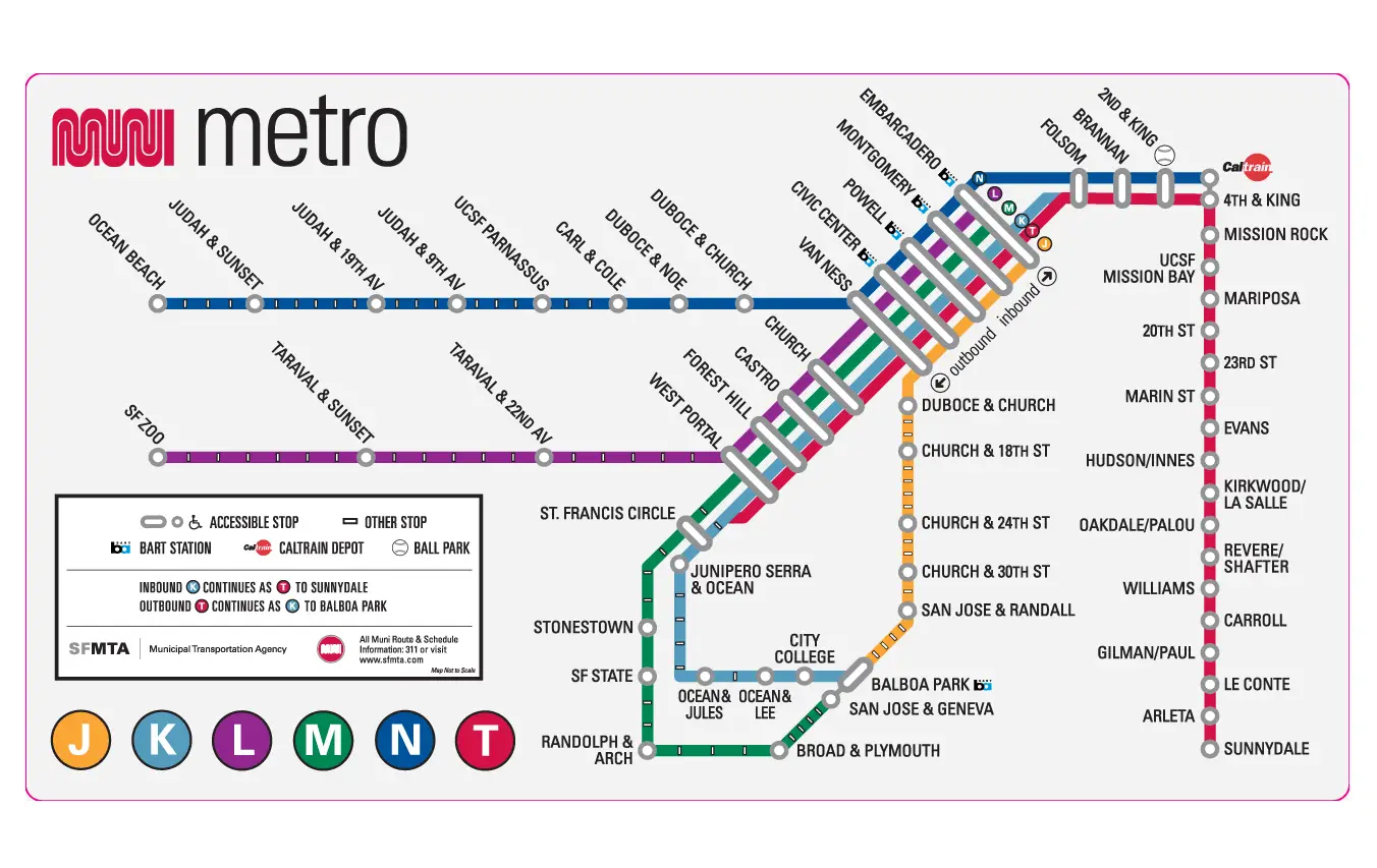 San Francisco Subway Map (muni)