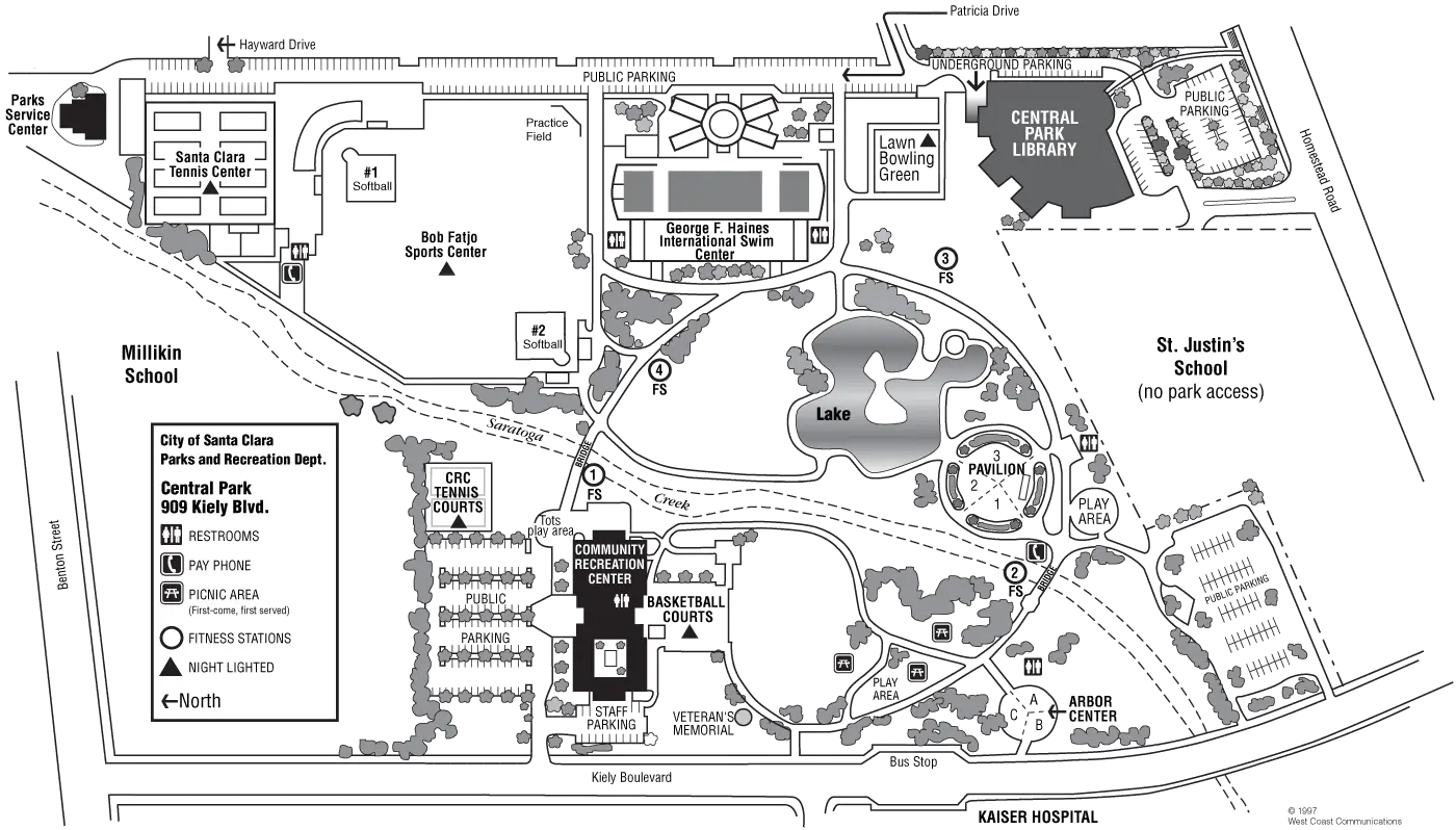 Santa Clara Central Park Map