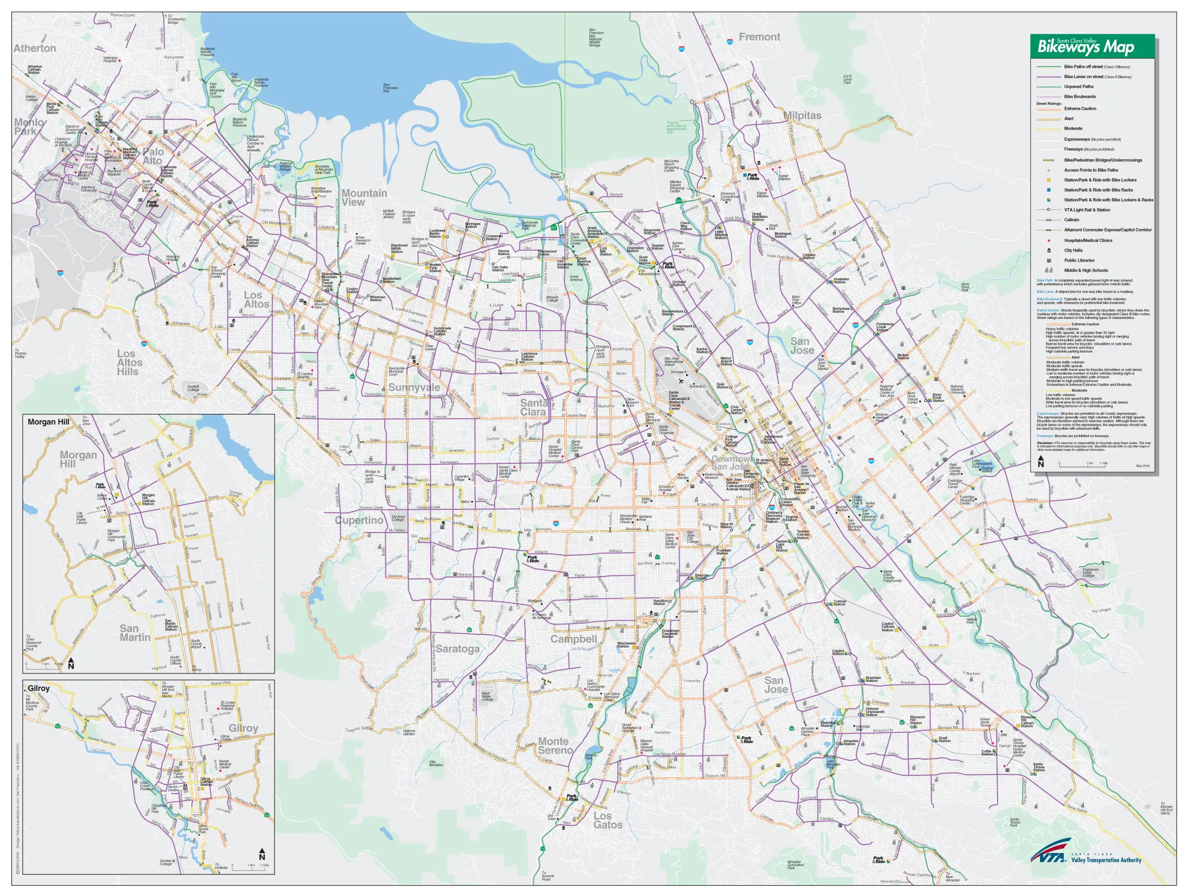 Santa Clara Bike Way Map