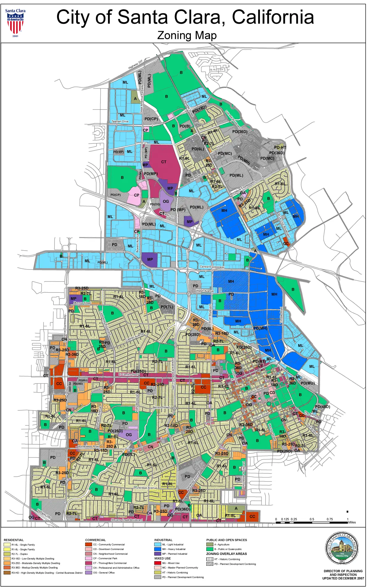 Santa Clara City Zone Map