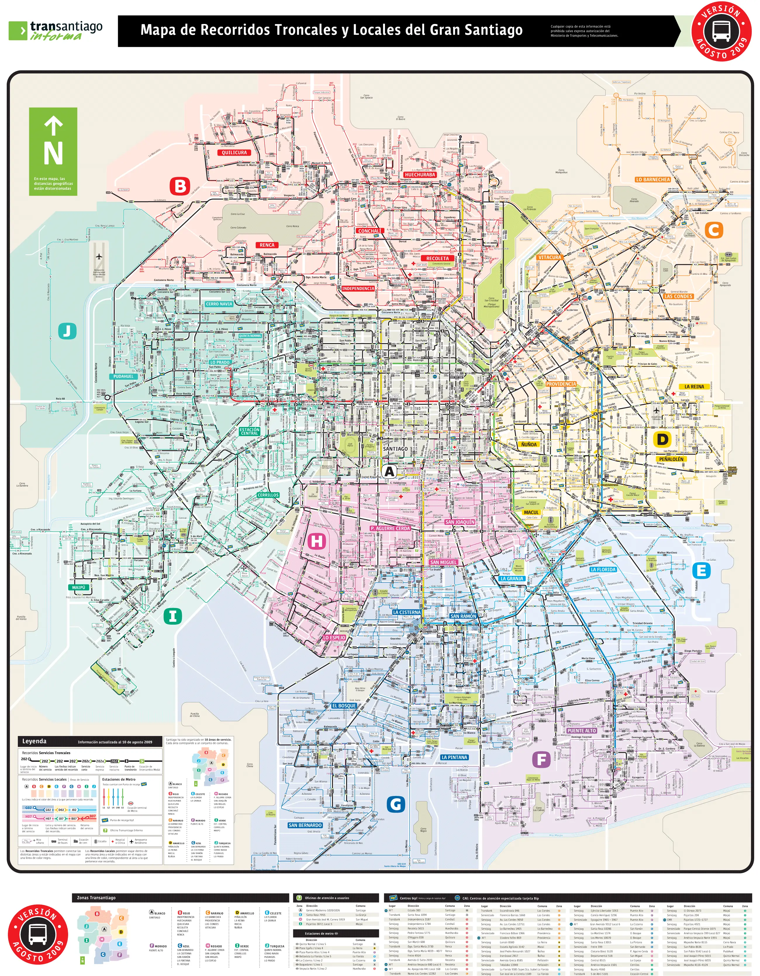 Santiago Transport Map