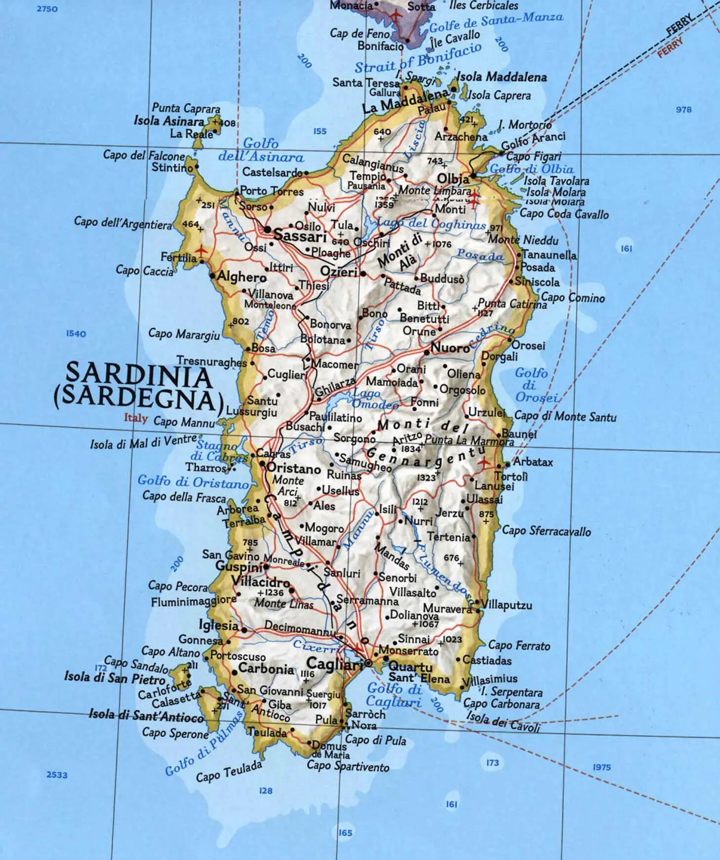 Sardinia Map - MapSof.net