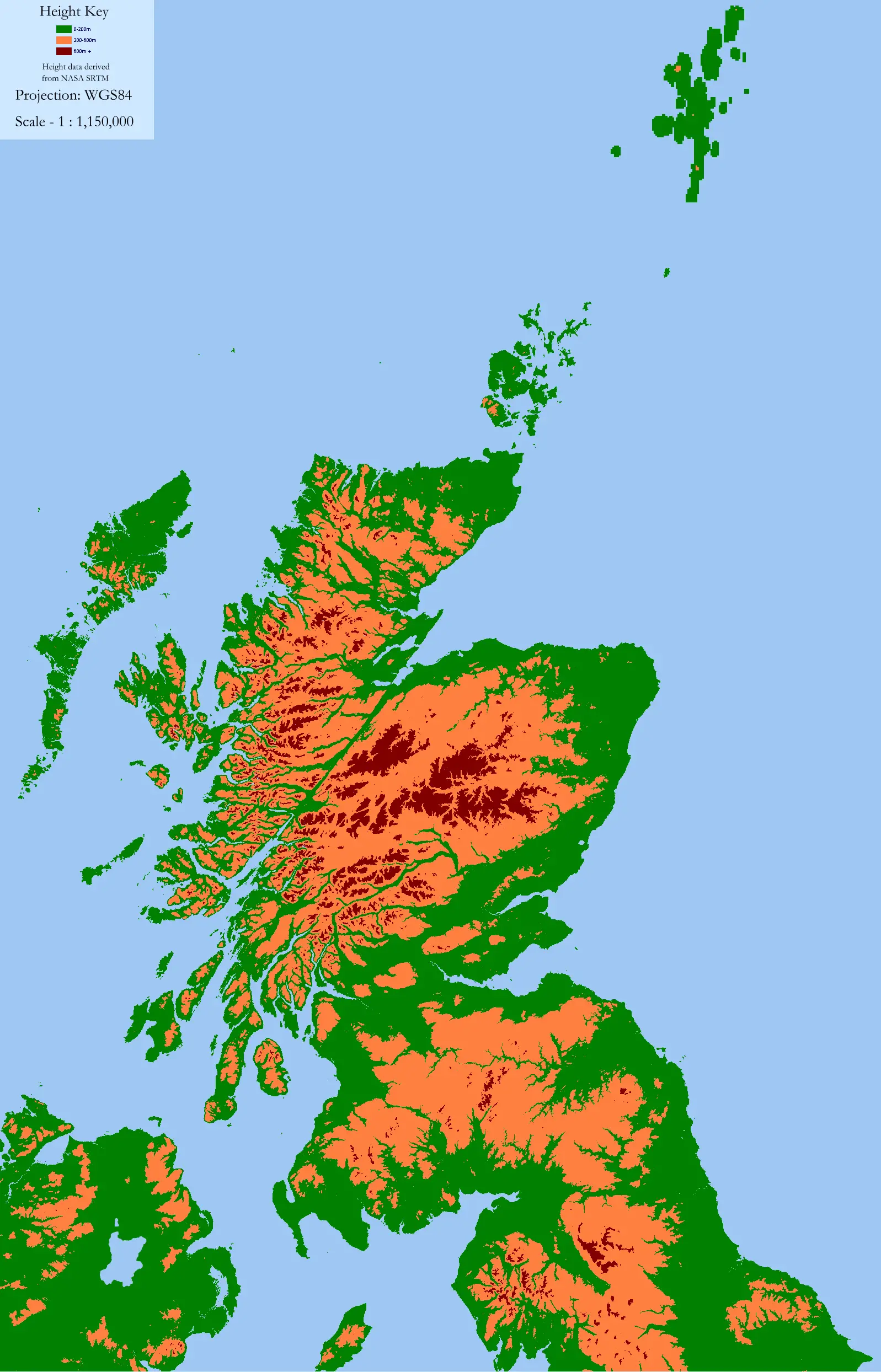 Scotland Land Use By Height