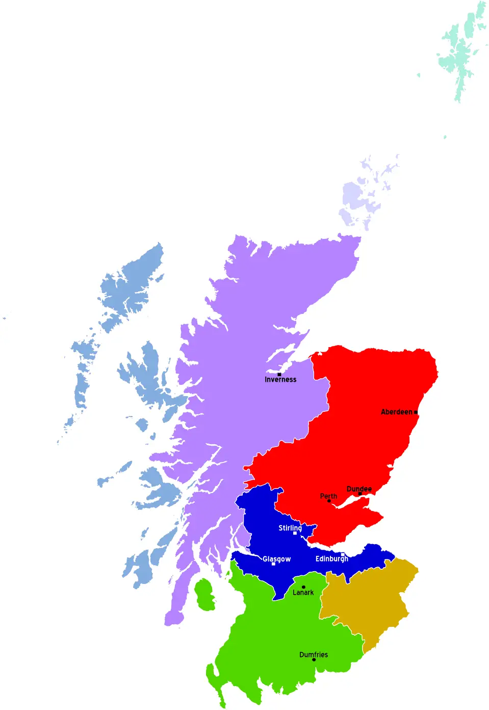 Scotland Regions Map Mapsof Net
