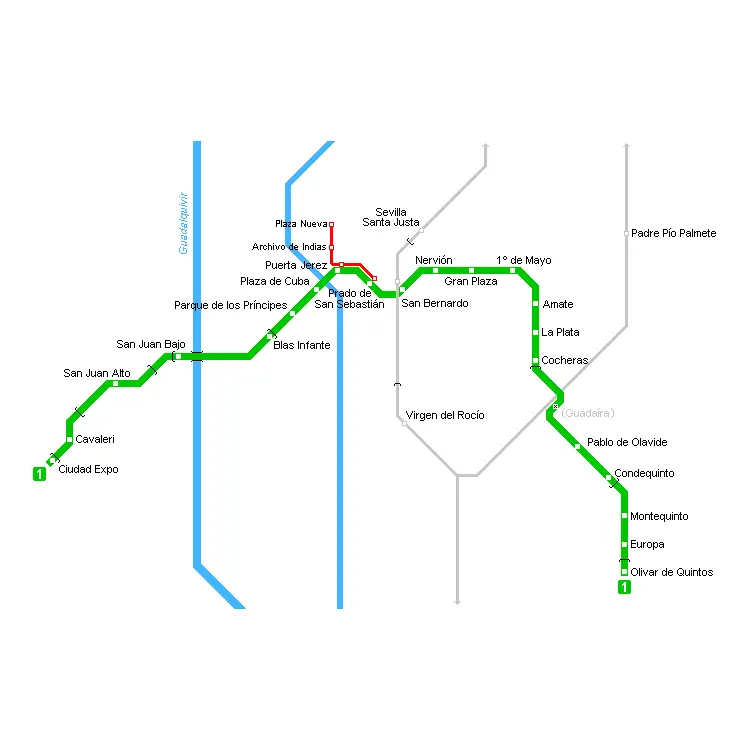 Sevilla Metro Map