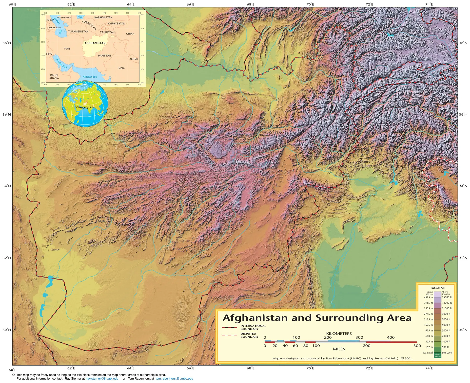 Shaded Relief Map Of Afghanistan (physical)