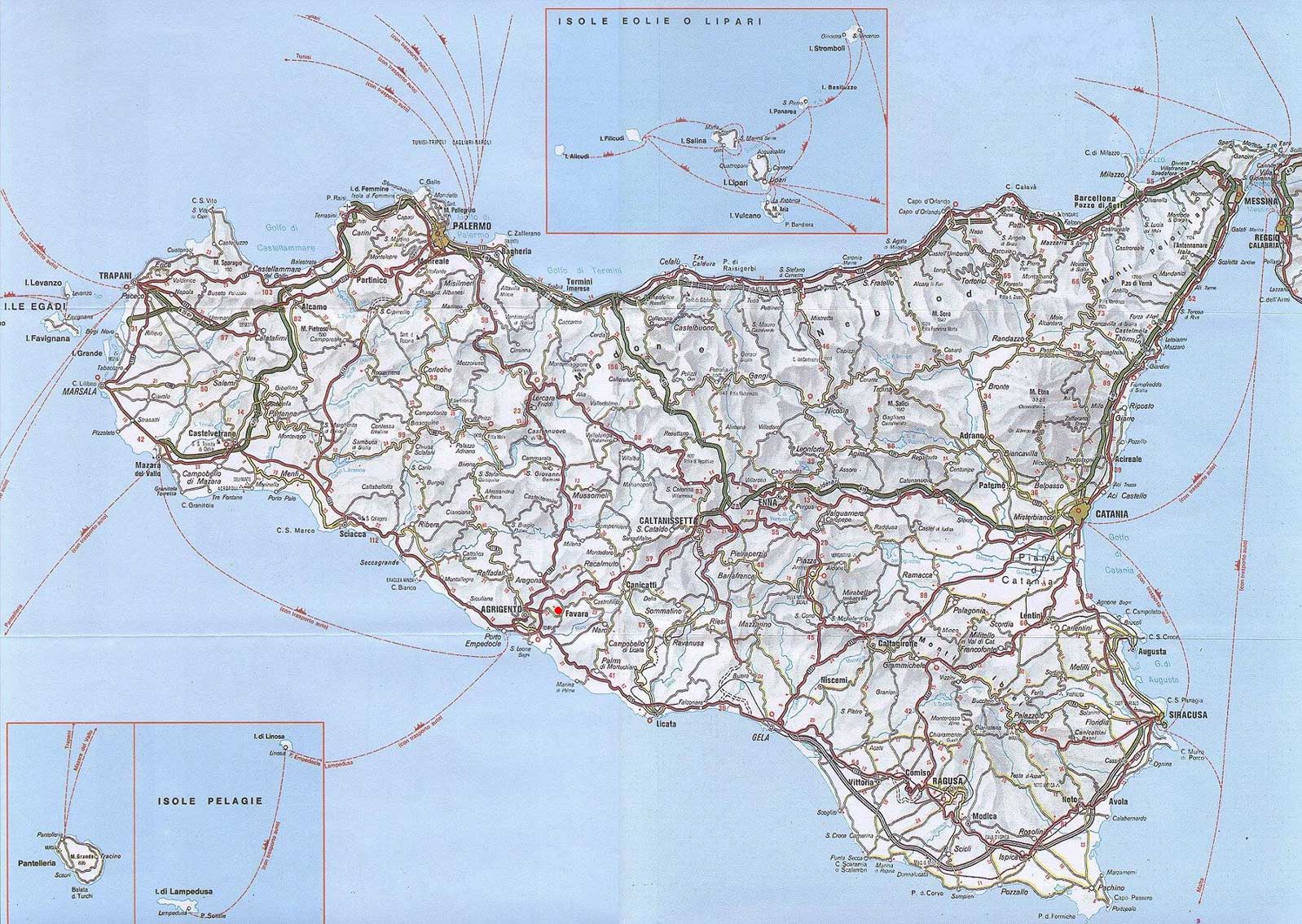 Sicily Detailed Map