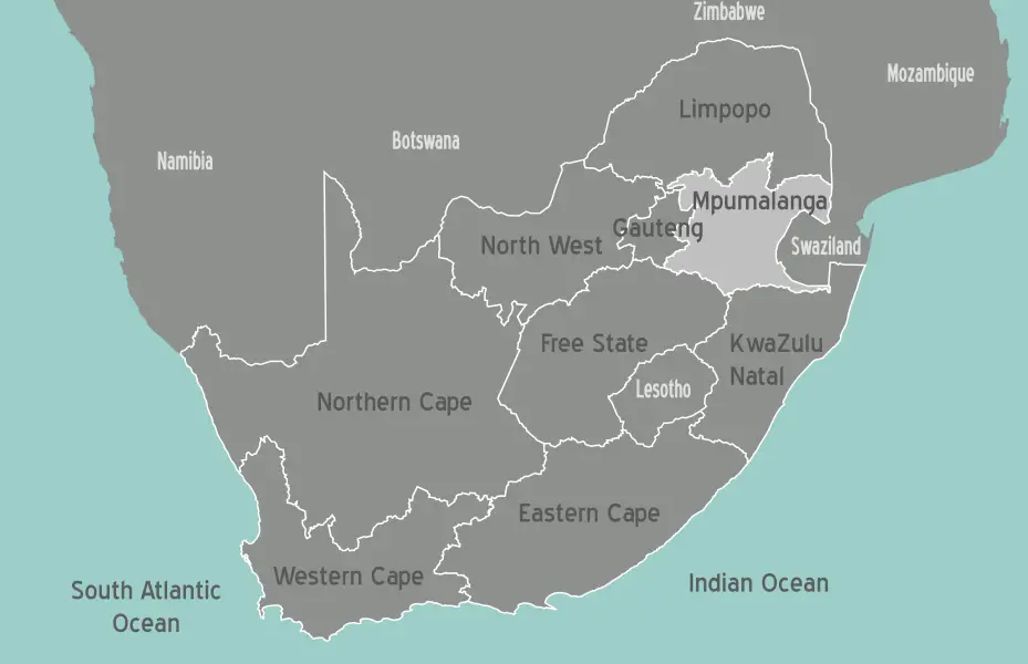 South Africa Mpumalanga Map