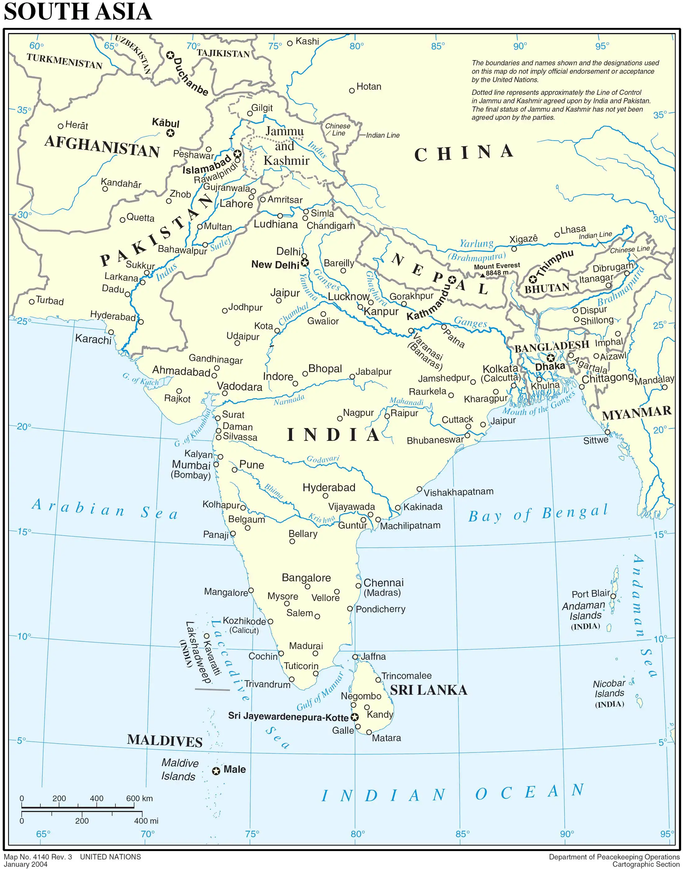 South Asia Political Map