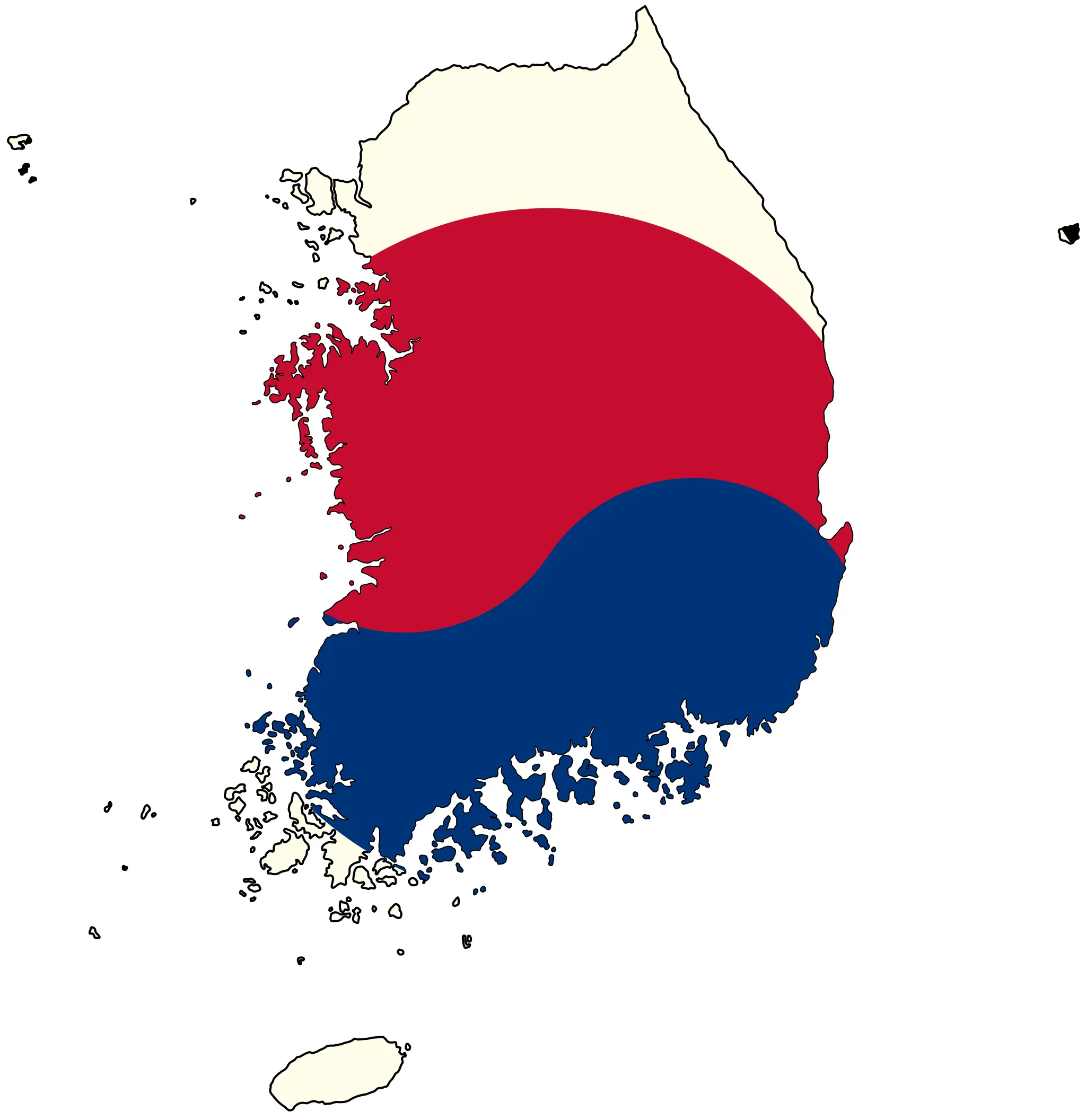 South Korea Flag Map