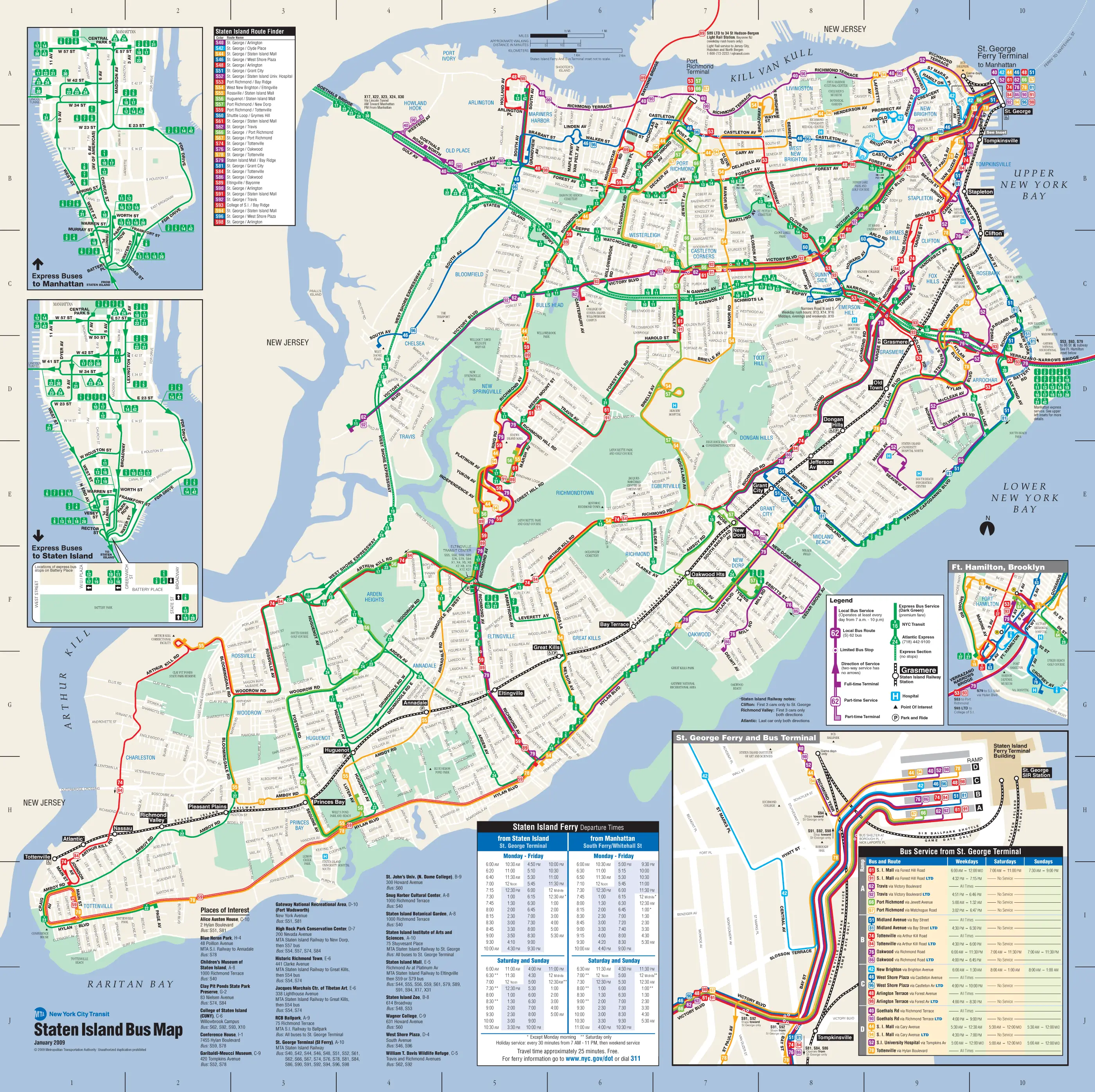 Staten Island Bus Map. 