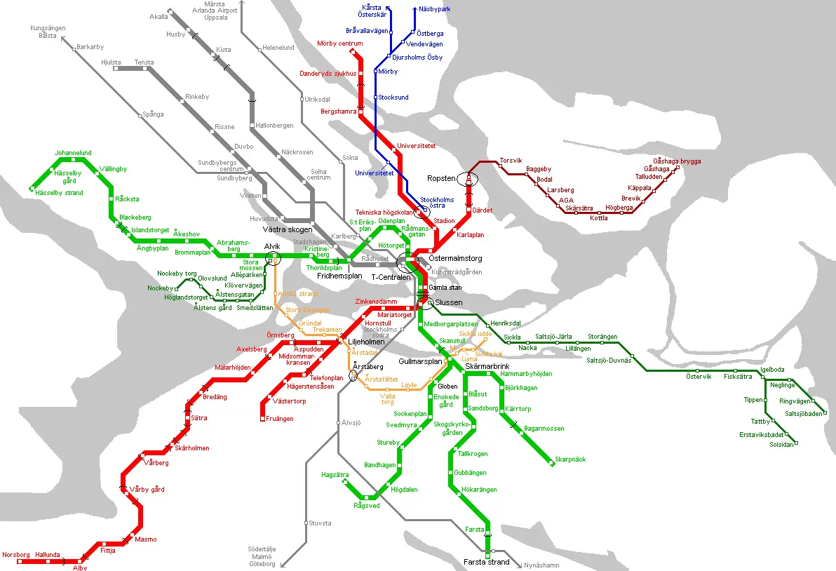 Stockholm Metro Map