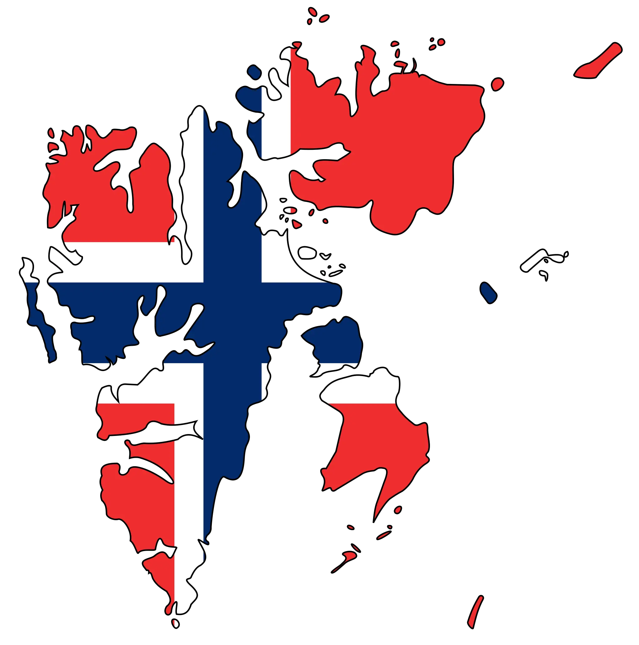 Svalbard Flag Map