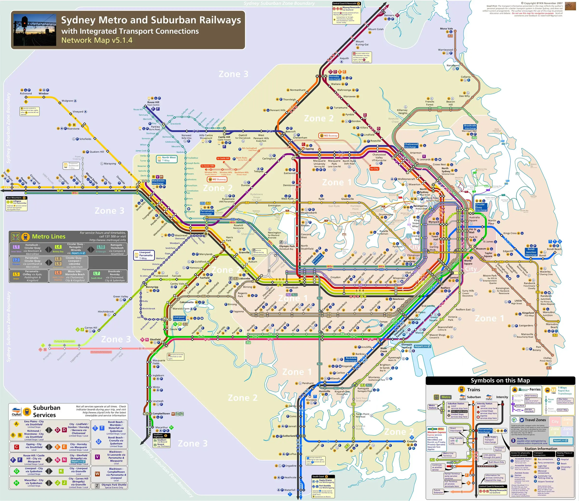 Sydney Metro Map (subway)