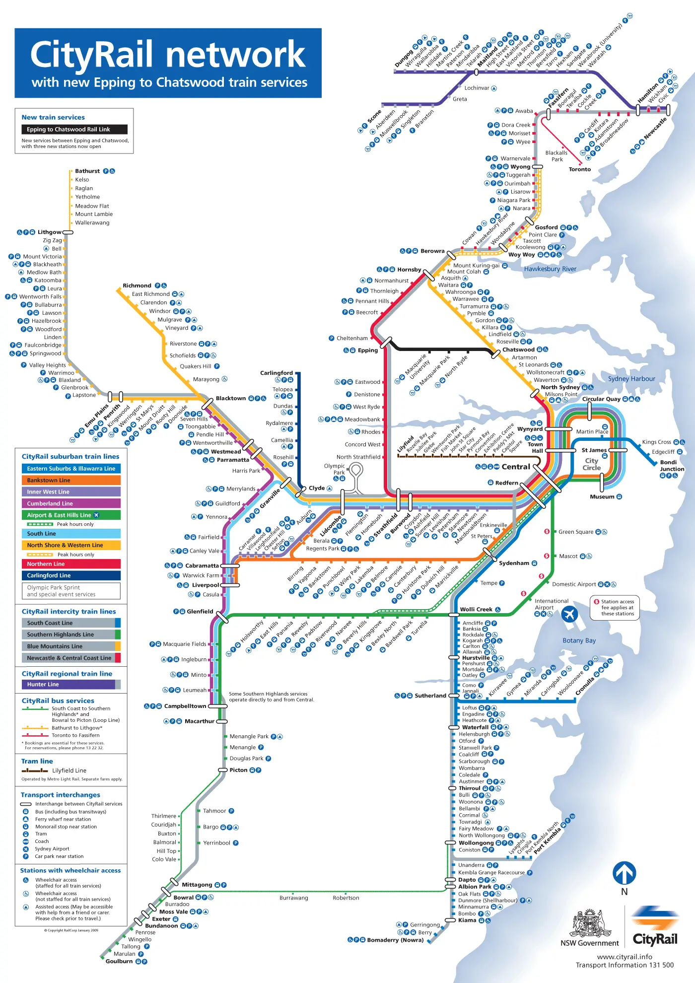 Sydney Metro System Map (rail System)